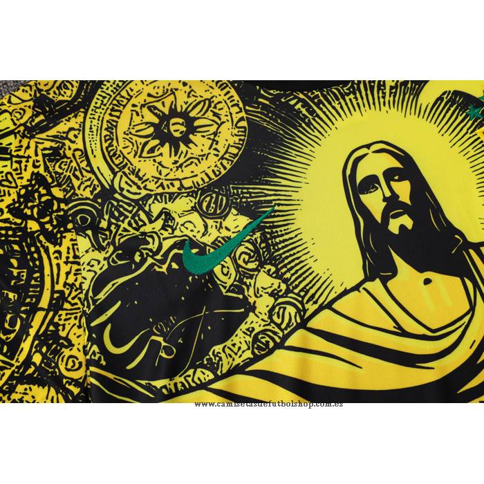 Chandal del Brasil Jesus 24-25 Manga Corta Amarillo - Pantalon Corto
